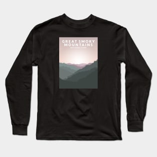 Great Smoky Mountains National Park, Tennessee Travel Poster Long Sleeve T-Shirt